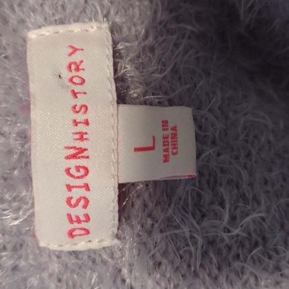 Design History Girls Teea Feather Yarn Cardigan Large NWT Light Purple - Picture 6 of 7